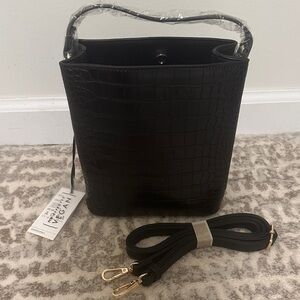 Elegant Black Vegan Shoulder Bag